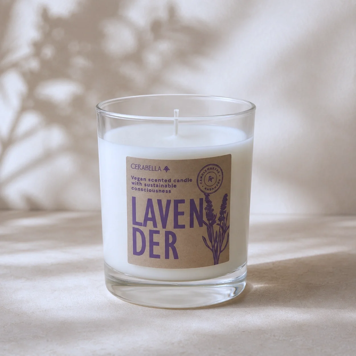 Vela perfumada Botanics de Lavanda en vaso de cristal · Cerabella · essencis