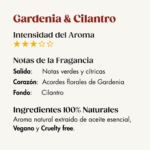 notas aromáticas del aroma gardenia y cilantro de Cerabella
